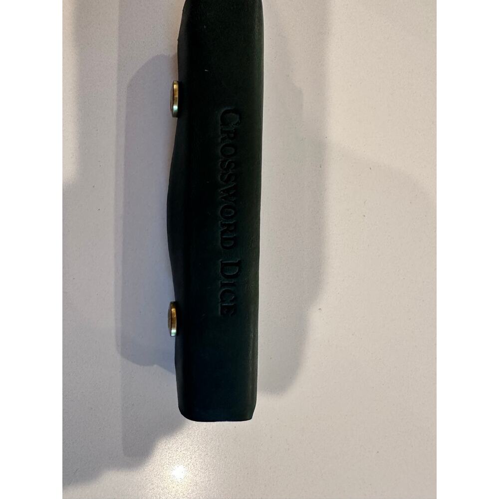 Vintage Levenger Bakelite Crossword Dice Set Word Game Green Leather Case &
Box - Picture 3 of 5